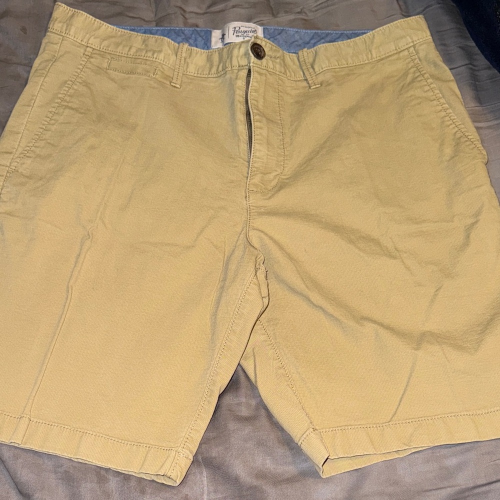 Original Penguin Tan Flat Front Shorts